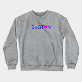 Peace, Love, and Boston Rainbow Crewneck Sweatshirt